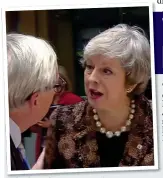  ??  ?? SHOWDOWN: May confronts Juncker