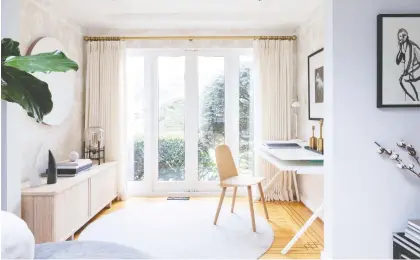  ??  ?? This room design by Vancouver interior designer Gillian Segal shows that even smaller spaces can be made to feel bright and airy.