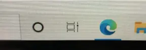  ??  ?? In Windows 10, the Task View icon (a small stack of rectangles with a slider on the right side) can be found to the right of the search bar and the Cortana icon.