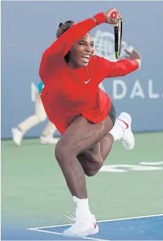  ?? AP ?? Serena Williams returns to Johanna Konta in San Jose last week.