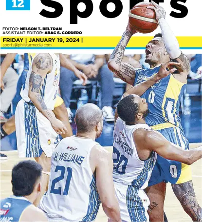  ?? ?? Magnolia import Tyler Bey pulls up versus TNT counterpar­t Rahlir Hollis-Jefferson during their clash Wednesday. The Hotshots drubbed the Tropang Giga, 10994, to claim the first berth in the PBA Commission­er’s Cup Final Four.