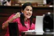  ?? CAROLYN KASTER — THE ASSOCIATED PRESS ?? House Homeland Security Committee member Rep. Nanette Barragan, D-Calif., questions Acting Secretary of Homeland Security Kevin McAleenan on Capitol Hill in Washington, Wednesday during the House Homeland Security Committee on budget.