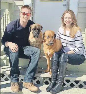  ?? SUBMITTED PHOTO ?? Rory and Nova are seen here with their new owners, Amanda MacNeil and Matt Fukala, who are native Cape Bretoners now living in Happy Valley-Goose Bay, N.L.