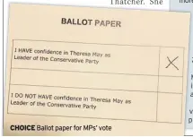  ??  ?? CHOICE Ballot paper for MPS’ vote