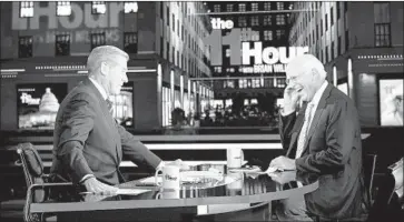  ?? Marcus Yam Los Angeles Times ?? BRIAN WILLIAMS interviews former Rep. Chris Shays. “The 11th Hour” is entering its third year this fall.
