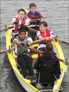  ??  ?? Killurin Rowing Club’s Under 14 boys crew, Jessie Akinyemi, Conor Mackey, Liam O’Neill, Killian O’Connor and cox Tasha Hamilton.