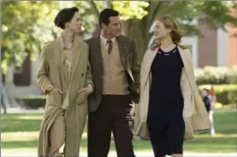  ?? CLAIRE FOLGER, THE ASSOCIATED PRESS ?? Rebecca Hall as Elizabeth Marston, left, Luke Evans as Dr. William Marston and Bella Heathcote as Olive Byrne in "Professor Marston and the Wonder Women."