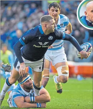  ?? ?? Finn Russell was at his mercurial best against the Pumas last weekend, despite Gregor Townsend (inset) originally deeming him surplus to his plans