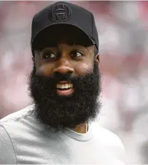  ?? Eric Christian Smith / Associated Press ?? James Harden of the Rockets has reason to smile. His beard can help fight allergies.