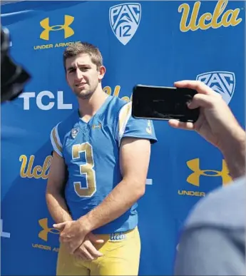 ?? Francine Orr Los Angeles Times ?? JOSH ROSEN is getting kudos, including from UCLA coach Jim Mora, for a more mature attitude. “You grow every day. You get older, you get bigger, you get better, you get smarter,’’ Rosen says.