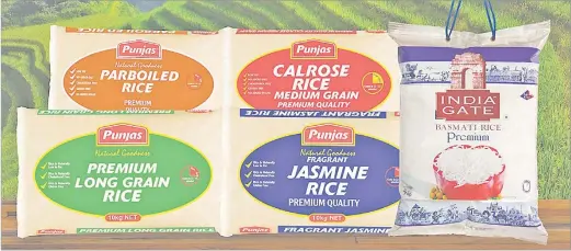  ?? Picture: SUPPLIED ?? Punjas rice varieties include long grain, jasmine, parboiled, calrose and basmati.