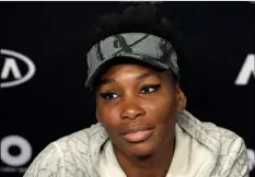  ?? AP PHOTO/KIN CHEUNg ?? In this 2017 file photo, Venus Williams answers questions at a press conference following her loss to sister Serena in the women’s singles final at the Australian Open tennis championsh­ips in Melbourne, Australia.