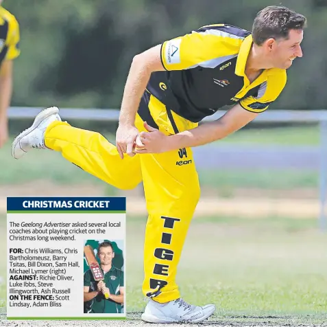  ??  ?? STRANGE CALL: Torquay coach Ash Russell is among a handful of GCA coaches against the pre-Christmas contests.