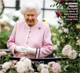  ?? ?? BLOOMING GREAT: The Queen has plenty of royal-themed flowers to choose from