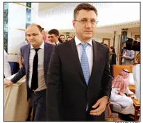  ?? AP/AMR NABIL ?? Russian Minister of Energy Alexander Novak arrives Sunday in Jiddah, Saudi Arabia, for a meeting of energy ministers from OPEC and its allies to discuss oil prices and production cuts.