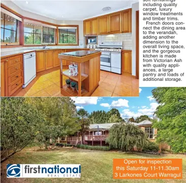  ??  ?? Open for inspection this Saturday 11-11.30am 3 Larkones Court Warragul