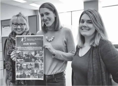  ?? [ALI WILSON / THE OBSERVER] ?? Big Brothers Big Sisters Waterloo Region’s Kaila DiCecco, Kierra Young and Amy Pelley are gearing up for their largest fundraiser of the year, Bowl for Kids Sake, which gets underway Feb. 26.