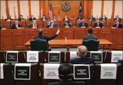  ?? ERIC GAY/ASSOCIATED PRESS ?? Vistra CEO Corp. Curt Morgan (at table left) testifies Thursday before the Texas joint committees on State Affairs and Energy Resources.