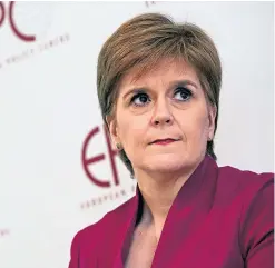  ?? Picture: AP. ?? First Minister Nicola Sturgeon discussed ‘Scotland’s European Future after Brexit’ at the European Policy Centre in Brussels.