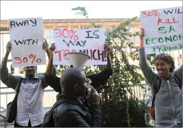  ?? PHOTO: BHEKIKHAYA MABASO / AFRICA NEWS AGENCY / (ANA) ?? Community members are protesting at the Eskom third multi-year price determinat­ion at Walter Sisulu Square Soweto in this file picture. Eskom has requested Nersa to be allowed to claw back costs.
