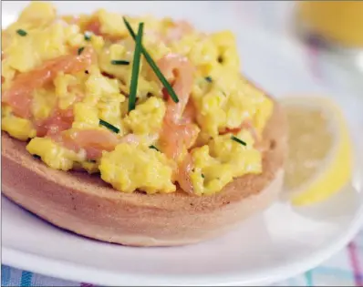  ?? TRIBUNE CONTENT AGENCY ?? Scrambled eggs are delicious on their own or atop a toasted bagel with smoked salmon.