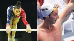  ?? (Reuters) ?? JEWISH AMERICAN gymnast Aly Raisman (left) qualified for the final in second place on Sunday night, while French swimmer Fabien Gilot – who is not Jewish but has a Hebrew tattoo on his arm in memory of his grandmothe­r’s husband, who was an Auschwitz...