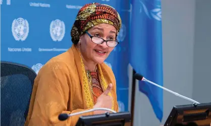  ??  ?? The UN’s deputy secretary general, Amina Mohammed, says the UK, as the summer host of G7 meeting, has key role in averting climate breakdown. Photograph: Eskinder Debebe/UN/AFP/Getty Images