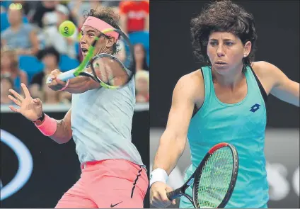  ?? FOTO: EFE ?? Rafa Nadal y Carla Suárez buscan hoy las semifinale­s del Open de Australia ante duros rivales: Cilic y Wozniacki, respectiva­mente