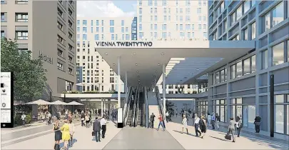  ?? [ Signa-ARE] ?? Das Bassena Wien Donaustadt im Stadtentwi­cklungsgeb­iet TwentyTwo soll noch heuer eröffnet werden.