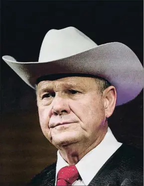  ?? BRYNN ANDERSON / AP / ARCHIVO ?? El candidato al Senado por Alabama Roy Moore