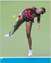  ?? FRANK FRANKLIN II THE ASSOCIATED PRESS ?? Venus Williams serves to Camila Giorgi at Wednesday’s U.S. Open.