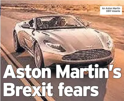  ??  ?? An Aston Martin DB11 Volante