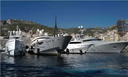  ?? Valéry Hache/AFP/Getty Images ?? ‘A superyacht, kept on permanent standby, as some billionair­es’ boats are, generates around 7,000 tonnes of CO2 a year.’ Photograph: