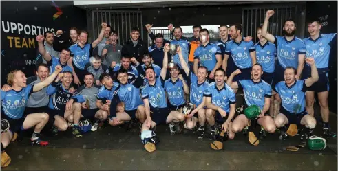  ??  ?? The triumphant St. Anne’s squad after making an immediate return to Senior hurling ranks in Innovate Wexford Park on Saturday.