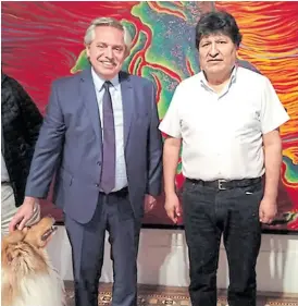  ?? Prensa evo Morales ?? Fernández y Evo festejaron el triunfo del MAS