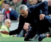  ?? Reuters ?? Manchester United manager Jose Mourinho reacts during the English Premier League match against Newcastle. —