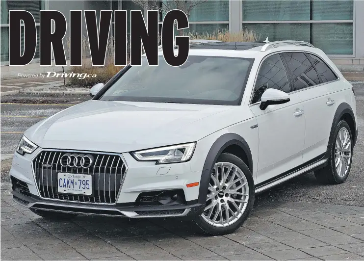  ?? — CHRIS BALCERAK/DRIVING.CA ?? The 2017 Audi A4 Allroad gets better gas mileage than the heavier Audi Q2 SUV although it’s equipped with the same engine and transmissi­on.