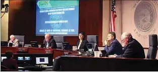  ?? ALEX HORVATH / THE CALIFORNIA­N ?? In this file photo, supervisor­s get ready to begin at a 2 p.m. Tuesday meeting.