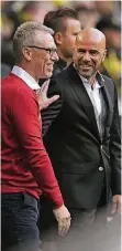  ?? FOTO: IMAGO ?? Peter und Peter: Stöger (li.) und Bosz beim Duell in Dortmund.