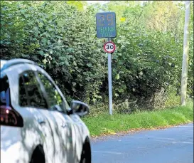  ?? ?? The new speed indication device in Woolton Hill