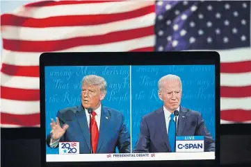  ??  ?? FINAL SHOWDOWN: Donald Trump and Joe Biden during their last presidenti­al debate.