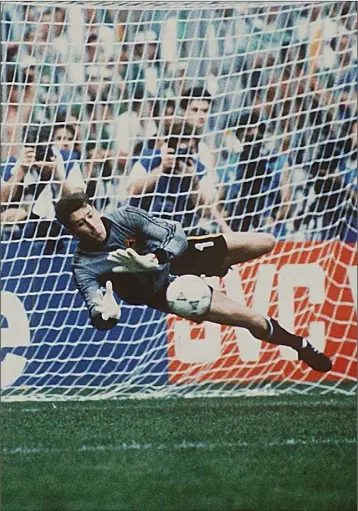  ??  ?? Packie Bonner saving Daniel Timofte’s penalty in Italia ’90. Is this Ireland’s Greatest Sporting Moment? Do we really care?