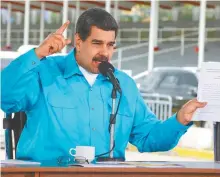  ?? AFP-Yonhap ?? Venezuelan President Nicolas Maduro speaks during an event in Caracas, Nov. 2. Venezuela on Friday called foreign creditors to a Nov. 13 meeting in Caracas.