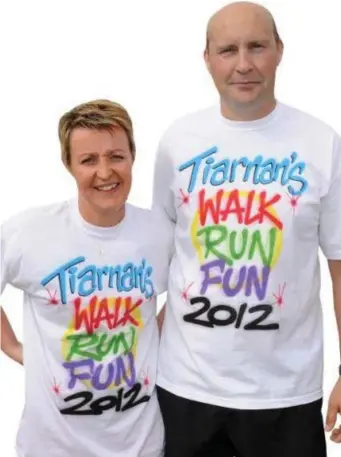  ??  ?? John and Rosemary Levins who took part in Tiarnan’s fun run at Hunterstow­n GFC. Photo: Colin Bell/ pressphoto­s.ie