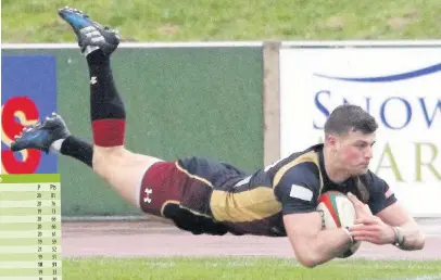  ??  ?? ● Dion Jones scored RGC’s second try, but the Gogs failed to build on their good start in defeat to Llandovery on Saturday