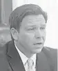  ?? BRENDAN FARRINGTON/AP ?? Gov. Ron DeSantis gives a coronaviru­s update March 24 in Tallahasse­e.