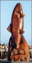  ?? Orange County Register/TNS/
MARK RIGHTMIRE ?? This is a wooden fish sculpture at the harbor in Bandon, Ore.