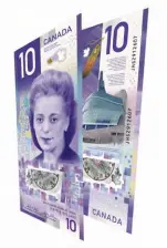  ??  ?? Top: Wanda Robson holds a banknote featuring her sister, civil rights pioneer Viola Desmond. Above: The Viola Desmond banknote features Winnipeg’s Canadian Museum for Human Rights on the reverse side.