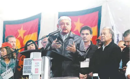  ?? RAÚL PALACIOS ?? López Obrador dijo que Carlos Salinas, Felipe Calderón y Enrique Peña Nieto están en el “basurero de la historia”.