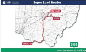  ?? ?? Since several Ohio State Highway Patrol troopers will escort each load, emergency traffic will get around the rolling roadblock with minimal delay, ODOT said.